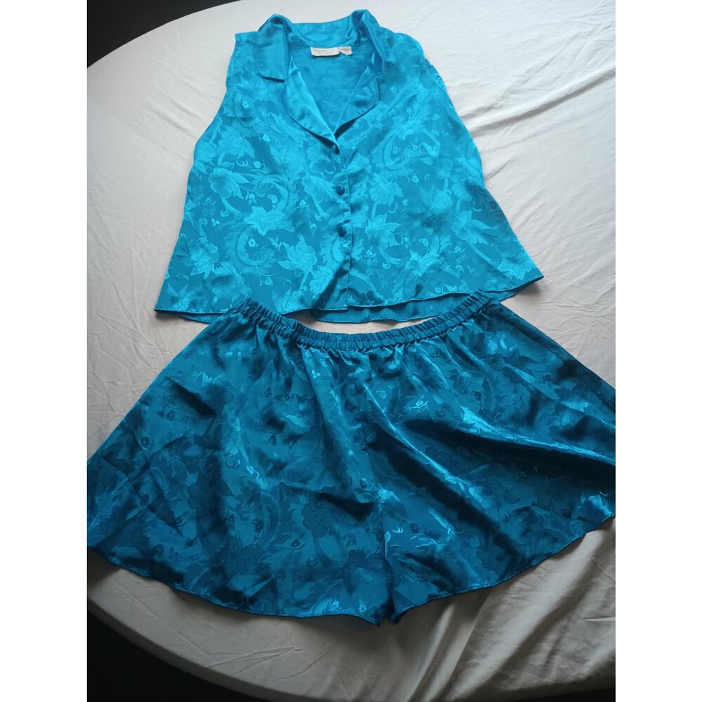 Victoria Secret Vintage 2 PC intimates Sleeveless Short Set PJ Loungewear Large